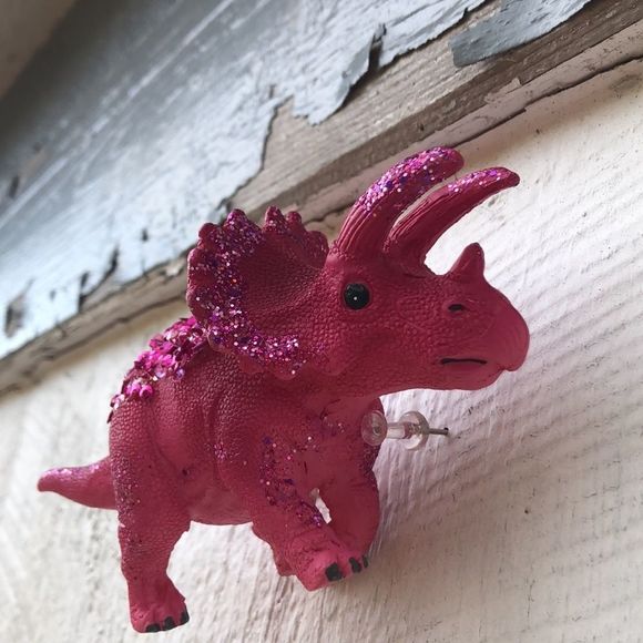 2/$25 π£ New Pink Triceratops Dinosaur Ornament - Picture 4 of 9